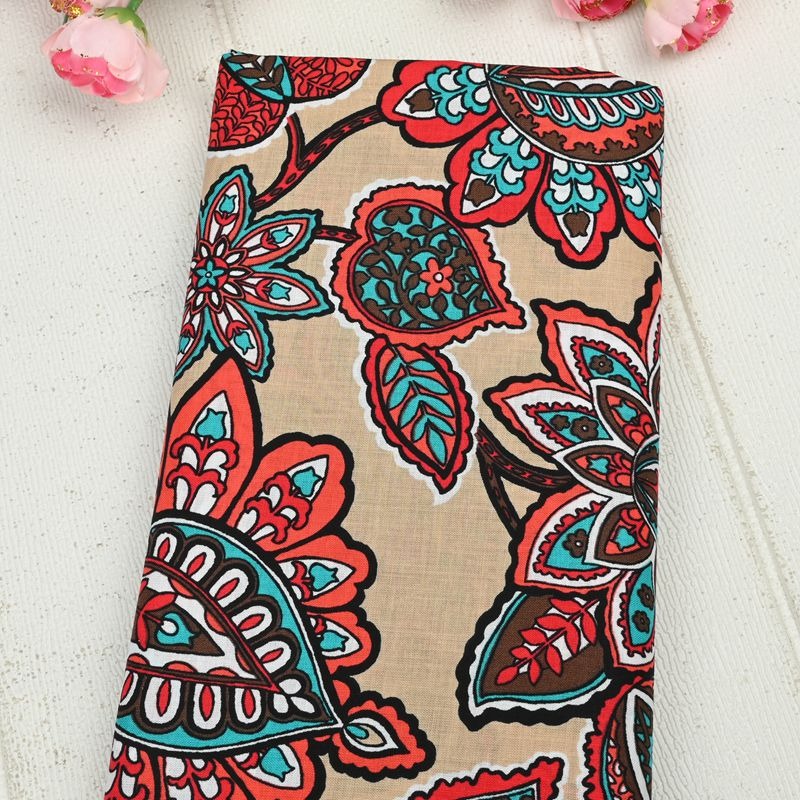 Desert Floral Classic Vera! 1 Meter Medium Thickness Cotton Fabric, Fabric by Yard, Yardage Cotton Fabrics for Style Garments, Bags