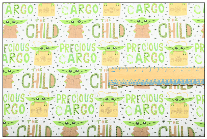 Precious Cargo the Child Star Wars Yoda ! 1 Meter Medium Thickness Cotton Fabric, Fabric by Yard, Yardage Cotton Fabrics for Style Garments