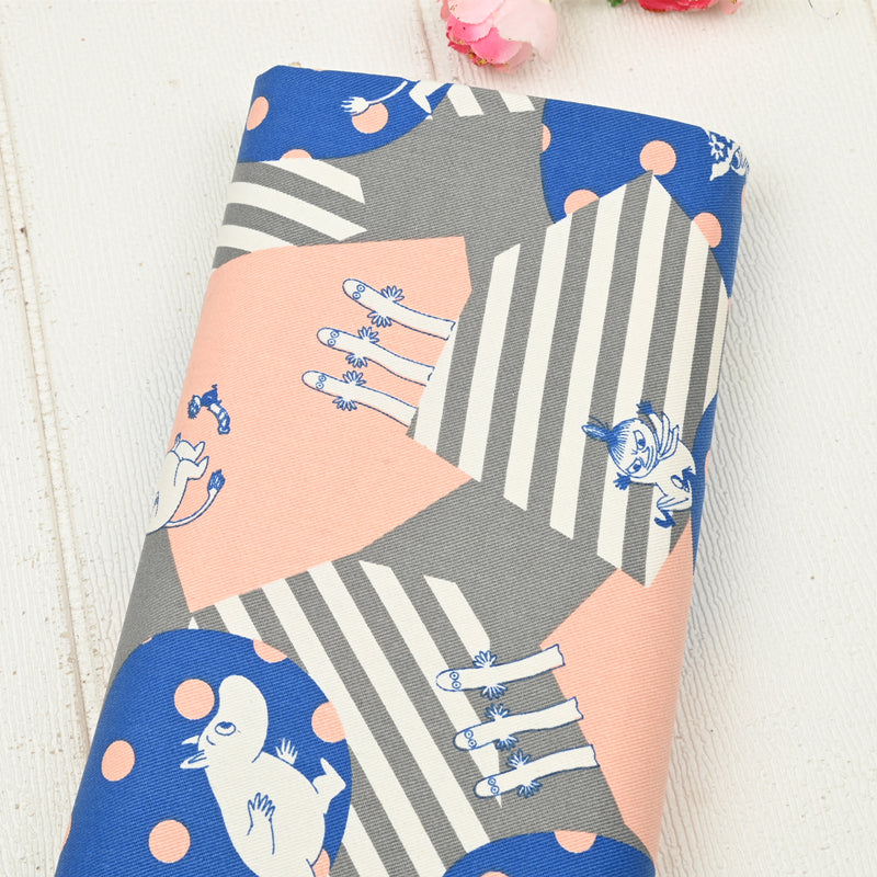 Moomins dots and stripes 2 Colors! 1 Yard Cotton Twill Fabric, Fabric by Yard, Yardage Fabrics for Bags