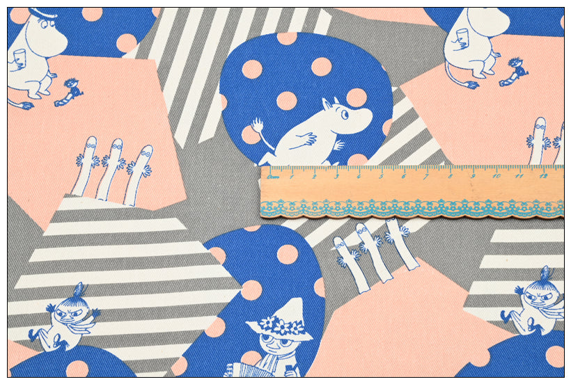 Moomins dots and stripes 2 Colors! 1 Yard Cotton Twill Fabric, Fabric by Yard, Yardage Fabrics for Bags