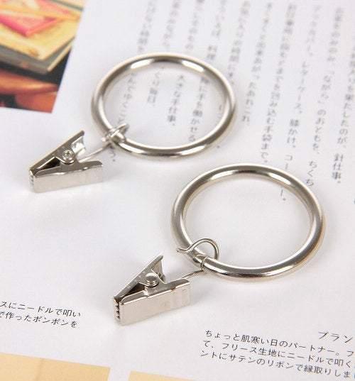 10 Sets of Curtain Rings Clips, Anti-brass and silver availabel, Diameter 3.8cm and 3.2cm. - fabrics-top