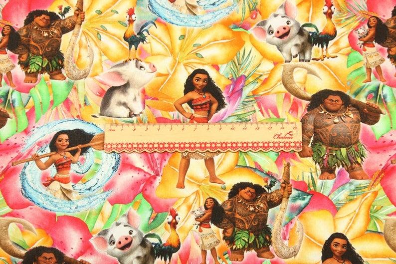 Moana gold Oceania! 1 Yard Quality Medium Thickness Plain Cotton Fabric, Fabric by Yard, Yardage Cotton Fabrics Vaiana - fabrics-top