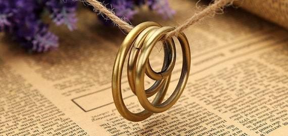 10 pcs Brushed Anti-Brass Ring for handmade bags - O-ring, O-Buckle, O Loop, Round Buckle - fabrics-top