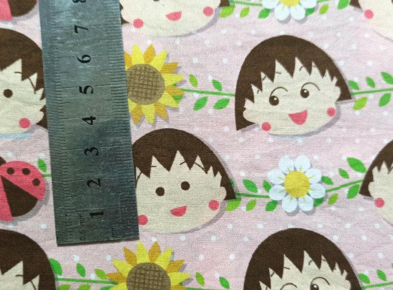 Chibi Maruko-chan! 1 Meter Quality Cotton Plain Fabric, Fabric by Yard, Yardage Cotton Fabrics for Clothes Bags, Japanese Girl - fabrics-top