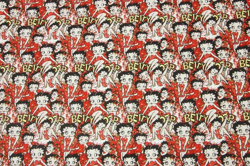 Betty Boop Red ! Betty Boop, 1 Meter Medium Thickness Cotton Fabric, Fabric by Yard, Yardage Cotton Fabrics for Style Clothes Bags 2108