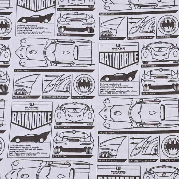 Wayne Industies Batmobile! 1 Meter Medium Thickness Printed Plain Cotton Fabric, Fabric by Yard, Yardage Batman Fabric