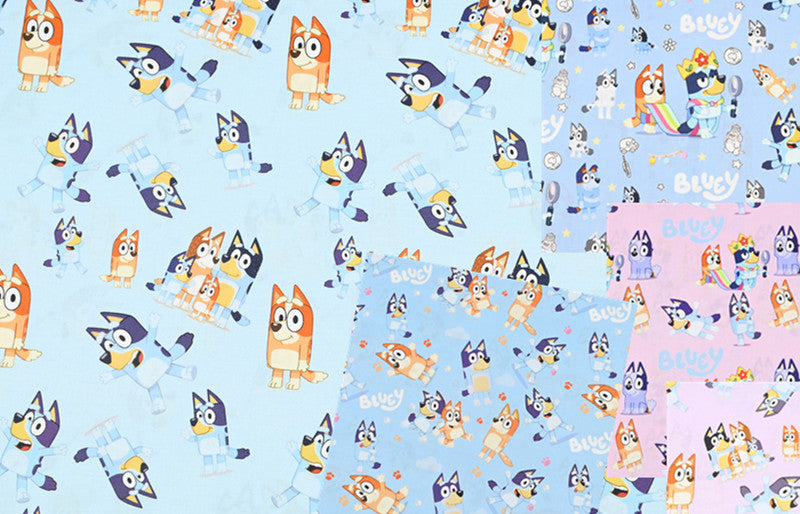 Disney Bluey Fabric 100% Cotton Quarter Yard 944 Half Yard 1844 I Full Yard  3644 Bluey and Bingo Badges 