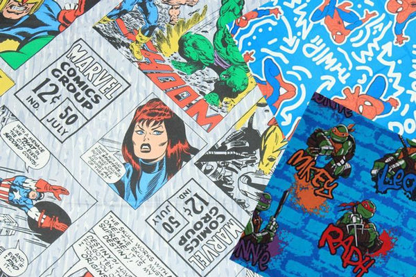 Teenage Mutant Ninja Turtles blue! 1 Meter Medium Thickness Stiff Cotton Fabric, Fabric by Yard, Yardage Cotton Fabrics for Bags