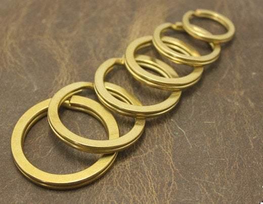 10 pcs High Quality Solid Brass Key Ring, Pure Brass Keyring , Key Chain, Keychain, Key-Chain, outer Diameter 3.5 3.0 2.5 2.0cm - fabrics-top