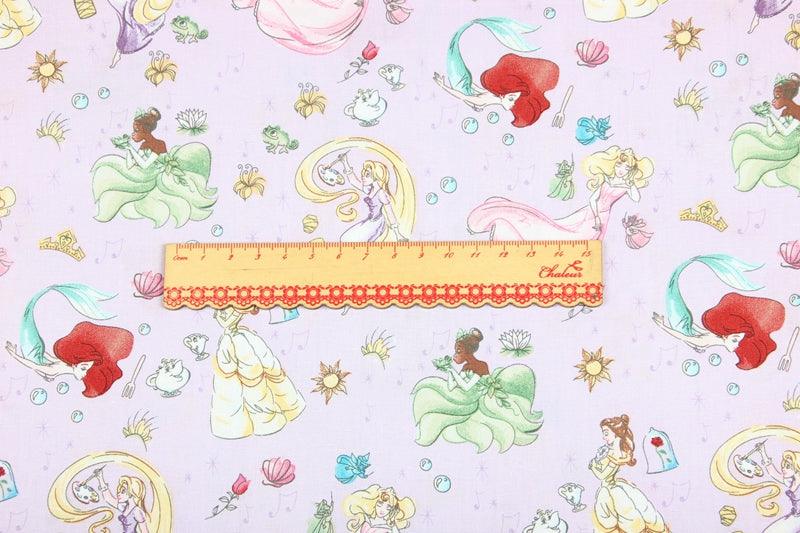 The Princesses pink! 1 Meter Plain cotton fabric, Medium printed fabric, clothing fabric, pure cotton, cartoon animation 2103 - fabrics-top