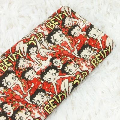 Betty Boop Red ! Betty Boop, 1 Meter Medium Thickness Cotton Fabric, Fabric by Yard, Yardage Cotton Fabrics for Style Clothes Bags 2108 - fabrics-top