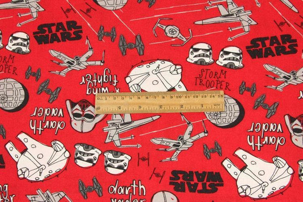 Star Wars red ! 1 Meter Medium Thickness Twill Polyester Fabric, Fabric by Yard, Yardage Polyester Fabrics for Style Bags Super Hero - fabrics-top