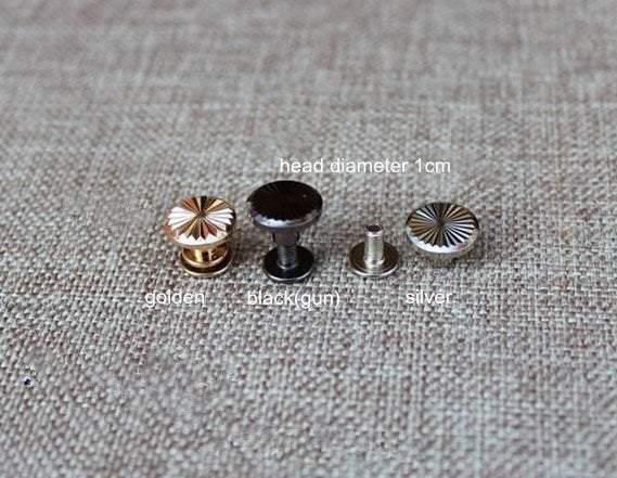 10 sets Flicking Plated Screw Rivets, Flicking Chicago screwConcho screw Non-Rusting Leather Rivet, Leather Hardware for Belt Installing. - fabrics-top