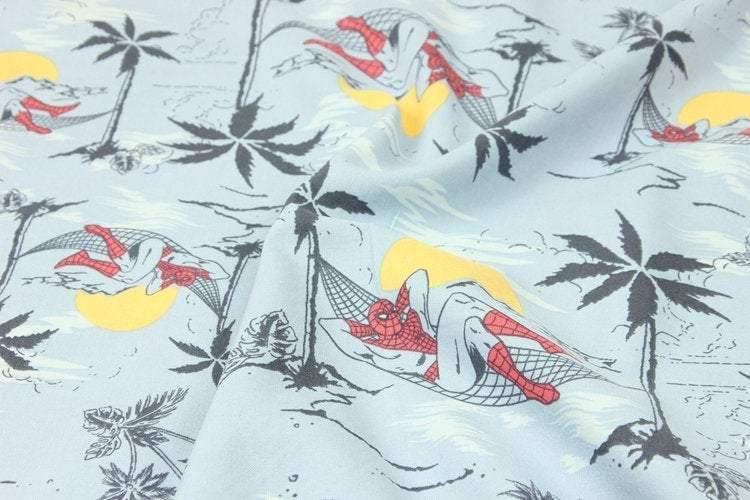 Spider-man Sleeping On Beach blue ! 1 Meter Medium Thickness Fabric, Fabric by Yard, Yardage Polyester Fabrics for Style Bags Super Hero - fabrics-top