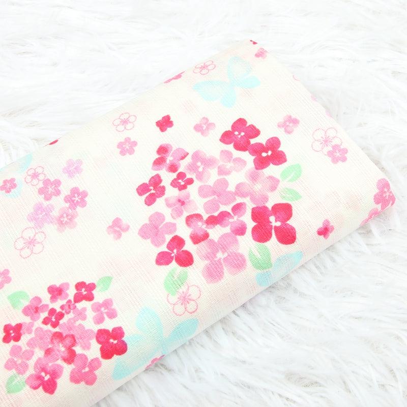 Sakura blooms Japanese Style! 1 Meter Printed Cotton Fabric, Fabric by Yard, Yardage Fabrics, Children Kids - fabrics-top