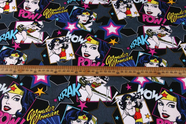 Stars Wonder Woman Marvel Super Heroes! 1 Yard Quality Medium Thickness Plain Cotton Fabric Yardage