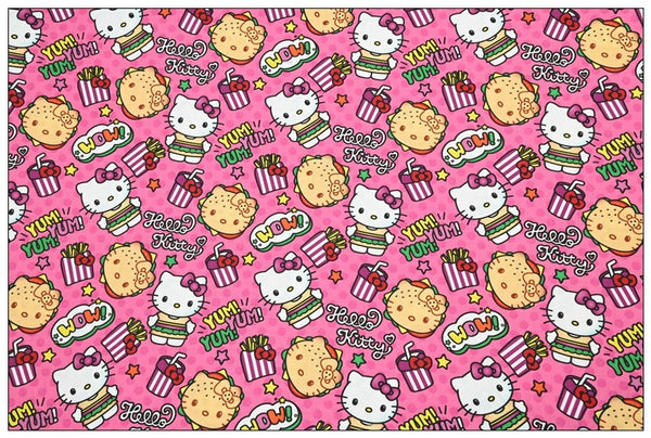 Hello Kitty Cookies and drinks! 1 Yard Medium Thickness Plain Cotton Fabric, Fabric by Yard, Yardage 2024