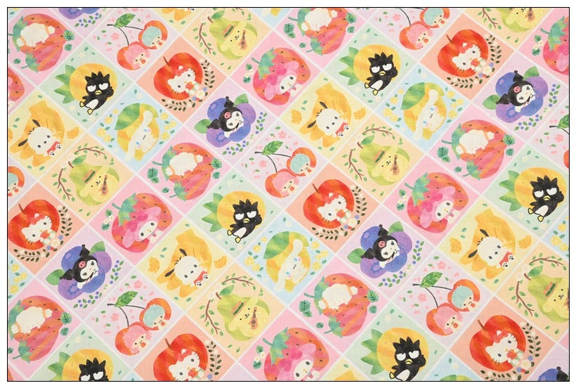 Hello Kitty and Sanrio Friends 5 Prints! 1 Yard Medium Thickness Plain Cotton Fabric, Fabric by Yard, Yardage 202411