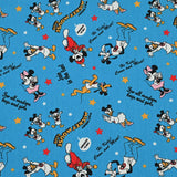 Mickey Mouse Club blue! 1 Yard Heavy Weight Twill Cotton Fabric, Fabric by Yard, Yardage Cotton Fabrics for  Style Garments, Bags