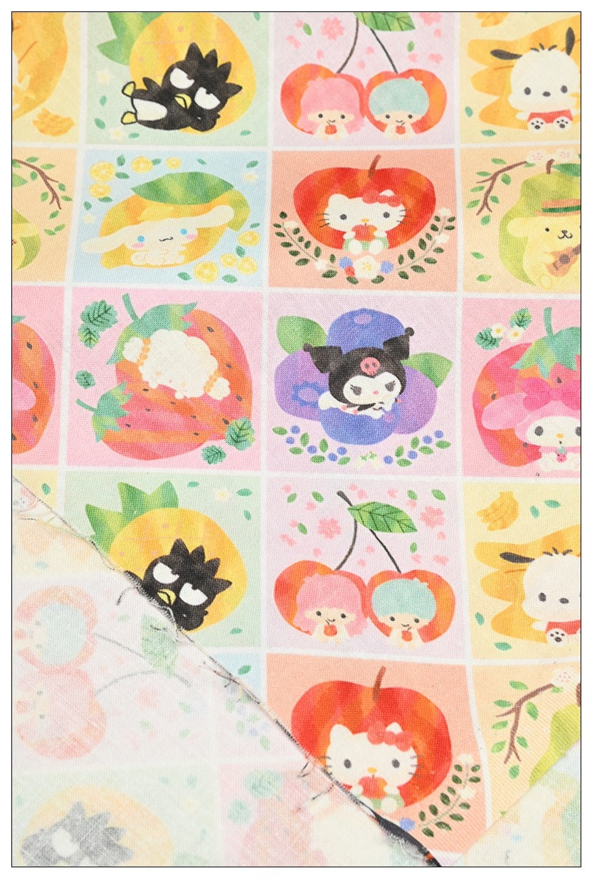 Hello Kitty and Sanrio Friends 5 Prints! 1 Yard Medium Thickness Plain Cotton Fabric, Fabric by Yard, Yardage 202411