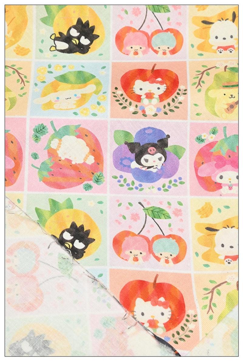 Hello Kitty and Sanrio Friends 5 Prints! 1 Yard Medium Thickness Plain Cotton Fabric, Fabric by Yard, Yardage 202411