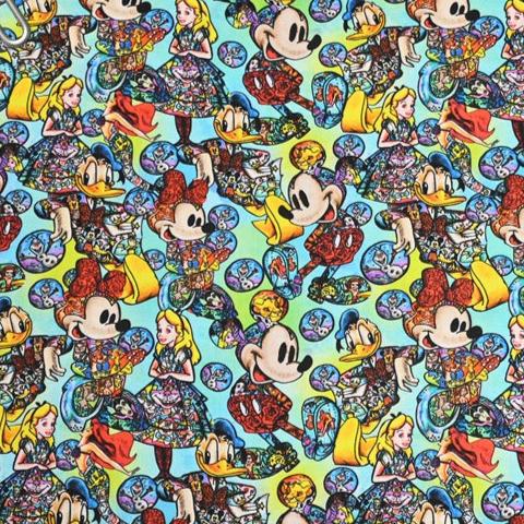 Unreal Mickey and Disney Characters! 1 Yard Plain Cotton Fabric by Yard, Yardage Cotton Fabrics for Style Craft Bags