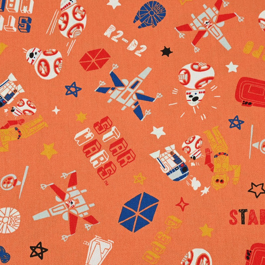 Star Wars Orange! 1 Yard Heavy Weight Twill Cotton Fabric, Fabric by Yard, Yardage Cotton Fabrics for  Style Garments, Bags