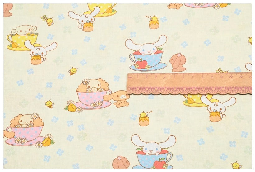 Sanrio Characters Cinnamoroll 5 Prints! 1 Yard Medium Thickness Plain Cotton Fabric, Fabric by Yard, Yardage 202411