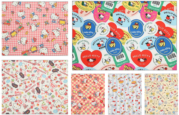 Hello Kitty Sanrio Friends 6 Prints! 1 Yard Medium Thickness Plain Cotton Fabric, Fabric by Yard, Yardage 2024