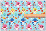 the Baby Shark Cartoon 10 Prints! 1 Yard Printed Cotton Fabric, Fabric by Yard, Yardage Fabrics, Children  Kids