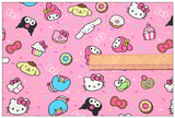 Hello Kitty and Sanrio Friends 2 prints! 1 Yard Medium Digital Printed Cotton Oxford Fabric by Half Yard for Style Clothes, Bags