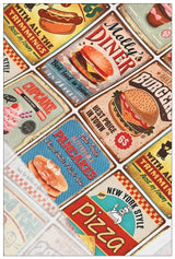 Cafe and Fast Food Themed 5 Prints ! 1 Yard Medium Thickness Cotton Fabric, Fabric by Yard, Yardage Cotton Fabrics for Style Clothes, Bags