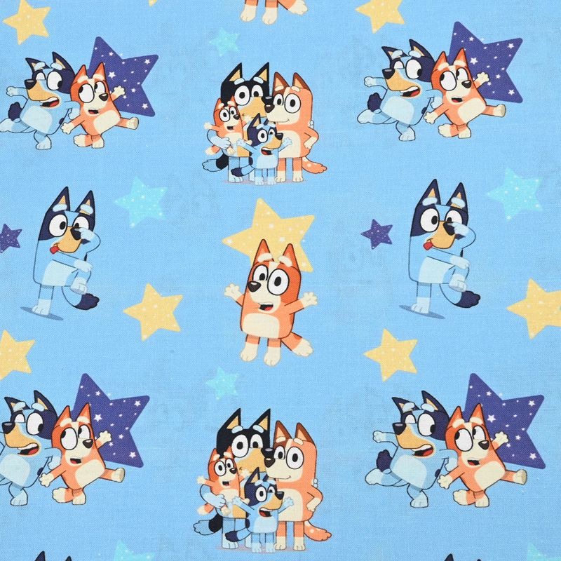 Bluey the Aussie Cartoon Series Dog 4 Prints! 1 Yard Quality Medium Thickness Plain Cotton Fabric, Fabric Aussie 2411