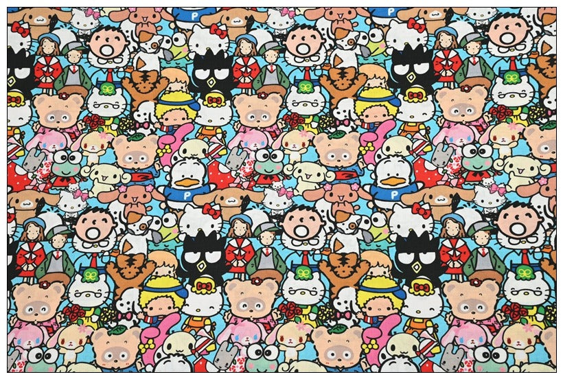 Sanrio Characters Cinnamoroll 5 Prints! 1 Yard Medium Thickness Plain Cotton Fabric, Fabric by Yard, Yardage 202411