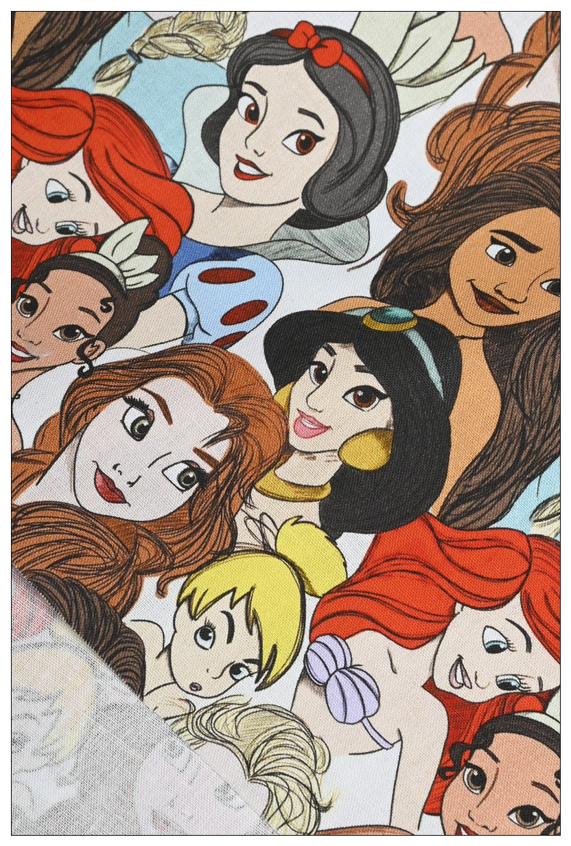 Disney Princesses with Christmas hats 2 prints! 1 Yard Quality Medium Thickness Plain Cotton Fabric, Fabric by Yard, Yardage Cotton Fabrics