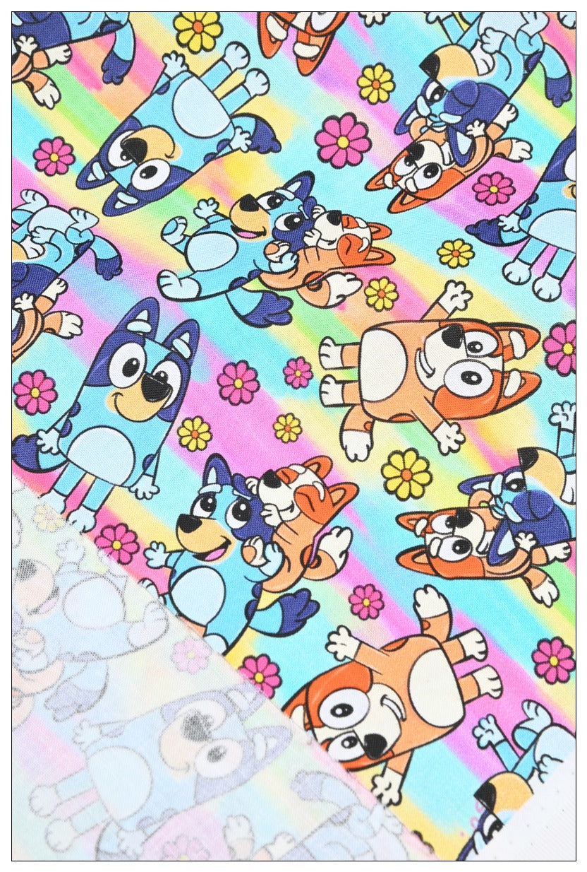 Bluey the Aussie Cartoon Dog 10 Prints! 1 Yard Quality Medium Thickness Plain Cotton Fabric, Fabric Aussie 2408