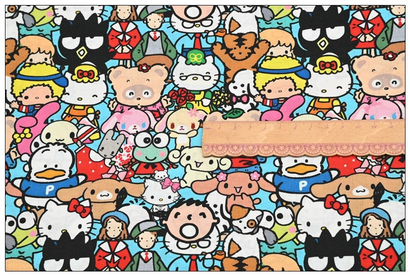 Sanrio Characters Cinnamoroll 5 Prints! 1 Yard Medium Thickness Plain Cotton Fabric, Fabric by Yard, Yardage 202411