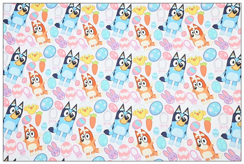 Bluey the Aussie Cartoon Dog 10 Prints! 1 Yard Quality Medium Thickness Plain Cotton Fabric, Fabric Aussie 2408