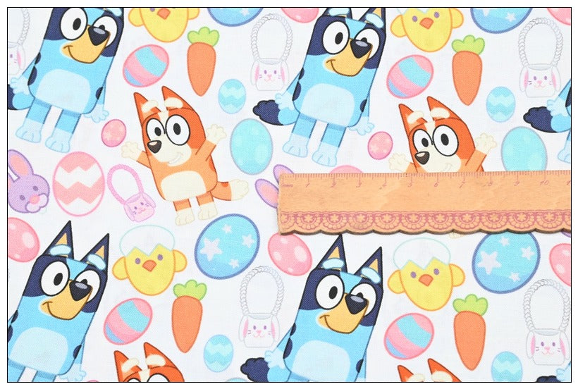 Bluey the Aussie Cartoon Dog 10 Prints! 1 Yard Quality Medium Thickness Plain Cotton Fabric, Fabric Aussie 2408