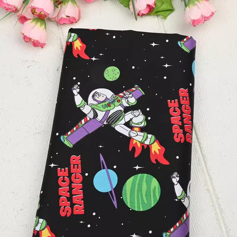 Space Ranger the Toys ! 1 Yard of Quality Printed Cotton Fabrics by Yard, Fabric Yardage Comics Fabrics Draft Grinch Christmas