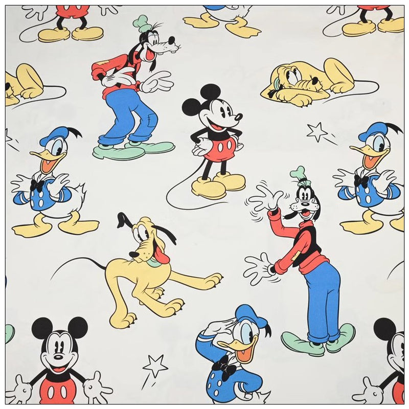 Retro Mickey Mouse and Disney Friends! 1 Yard High Quality Stiff Cotton Toile Fabric, Fabric by Yard, Yardage Cotton Canvas Fabrics for Bags