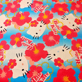 Hello Kitty and Tropical Flowers 2 color! 1 Yard Medium Thickness Plain Cotton Fabric, Fabric by Yard, Yardage (Copy)