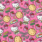 Hello Kitty Cookies and drinks! 1 Yard Medium Thickness Plain Cotton Fabric, Fabric by Yard, Yardage 2024