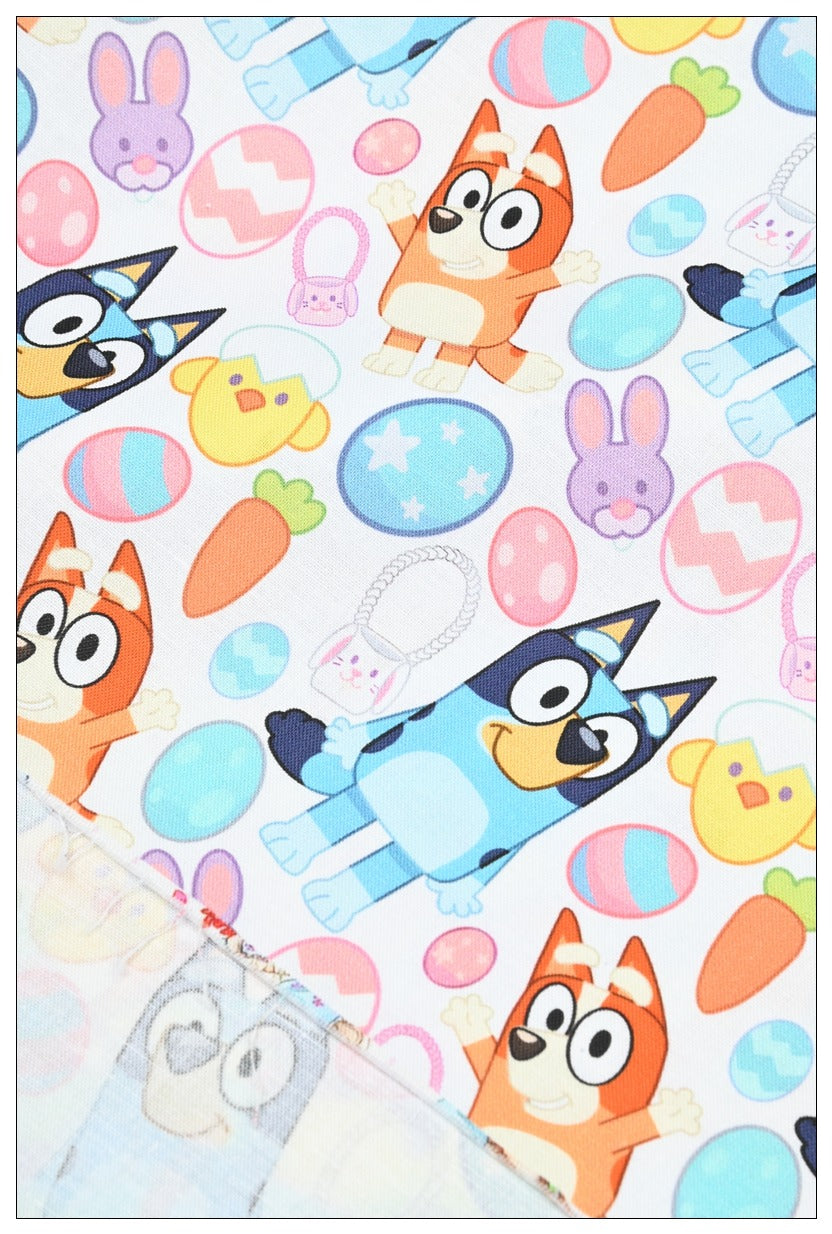 Bluey the Aussie Cartoon Dog 10 Prints! 1 Yard Quality Medium Thickness Plain Cotton Fabric, Fabric Aussie 2408