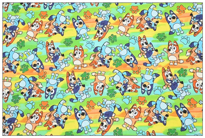 Bluey the Aussie Cartoon Dog 10 Prints! 1 Yard Quality Medium Thickness Plain Cotton Fabric, Fabric Aussie 2408