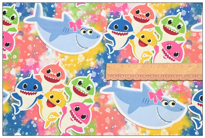 the Baby Shark Cartoon 10 Prints! 1 Yard Printed Cotton Fabric, Fabric by Yard, Yardage Fabrics, Children  Kids