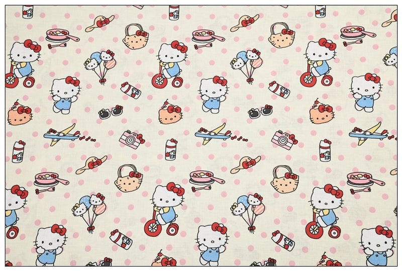 Hello Kitty and Sanrio Friends 5 Prints! 1 Yard Medium Thickness Plain Cotton Fabric, Fabric by Yard, Yardage 202411