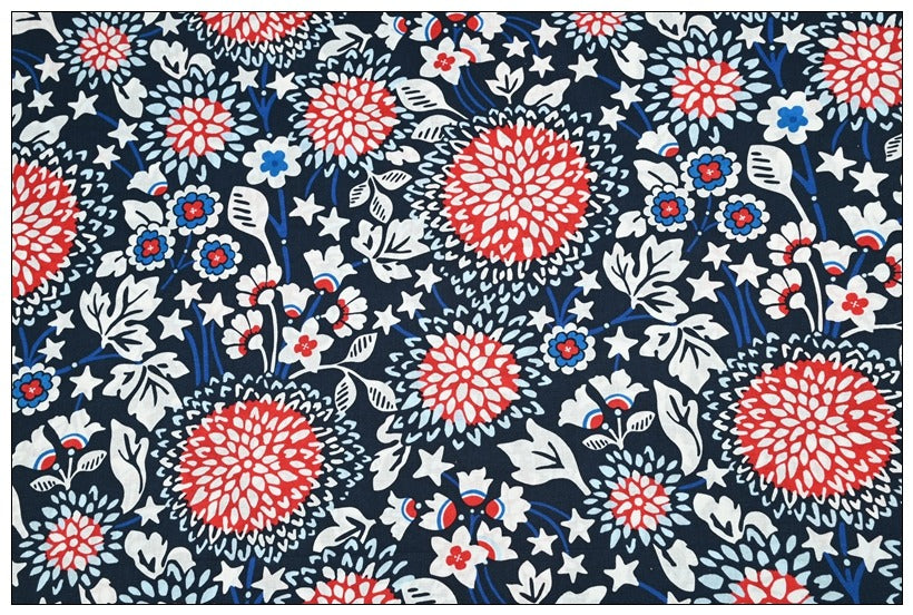 Red White & Blossoms _ Haymarket Paisley Jewel_Botanical Paisley! 1 Meter Quality Printed Cotton Fabrics by Yard, Vera Bradley Retired