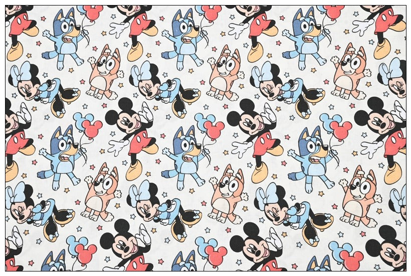 Bluey the Aussie Cartoon Dog 10 Prints! 1 Yard Quality Medium Thickness Plain Cotton Fabric, Fabric Aussie 2408