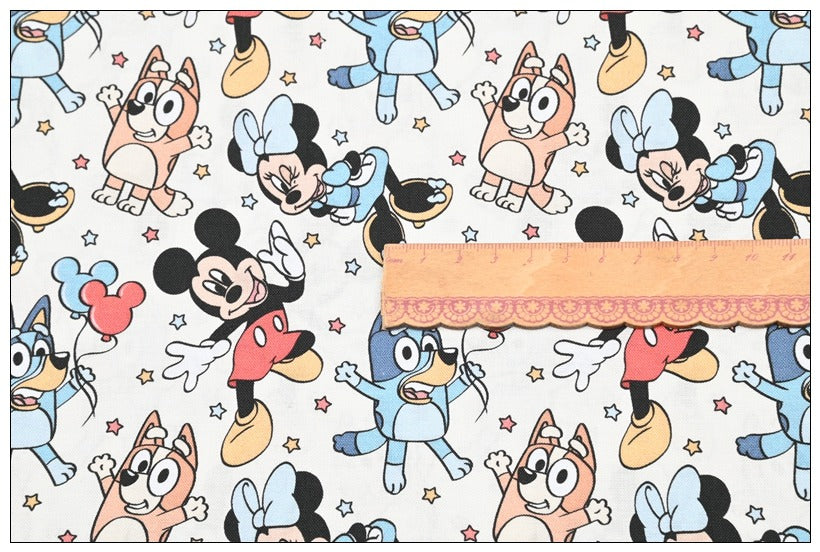 Bluey the Aussie Cartoon Dog 10 Prints! 1 Yard Quality Medium Thickness Plain Cotton Fabric, Fabric Aussie 2408